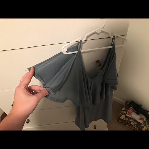 Blue Ruffled Tank Top - Picture 3 of 3